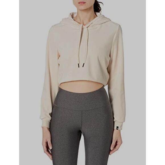 True Religion Velvet Cropped Pullover Sweatshirt Hoodie | Large - Picture 8 of 8